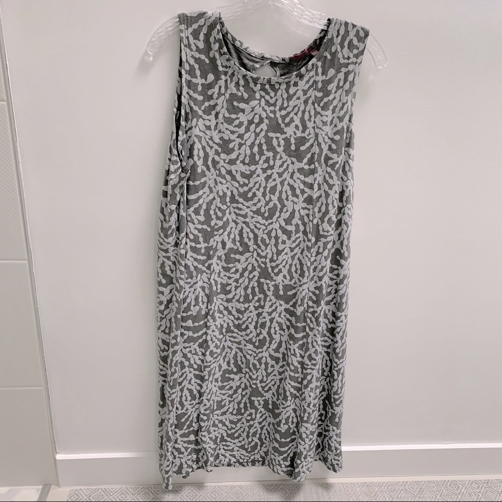 Fresh Produce, Coral Clusters Marissa Tank Dress, Gray/Wht, XL